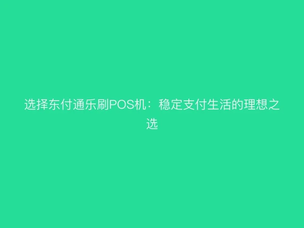 选择东付通乐刷POS机：稳定支付生活的理想之选