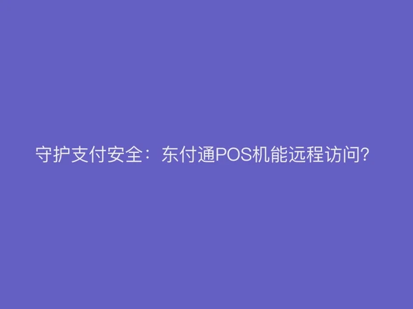 守护支付安全：东付通POS机能远程访问？