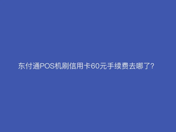 东付通POS机刷信用卡60元手续费去哪了？
