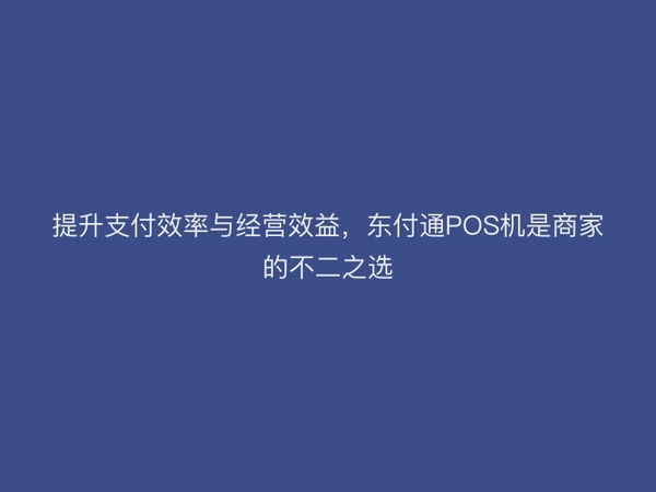 提升支付效率与经营效益，东付通POS机是商家的不二之选