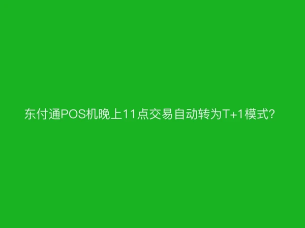 东付通POS机晚上11点交易自动转为T+1模式？