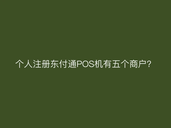 个人注册东付通POS机有五个商户？