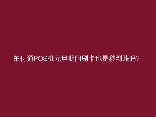 东付通POS机元旦期间刷卡也是秒到账吗？