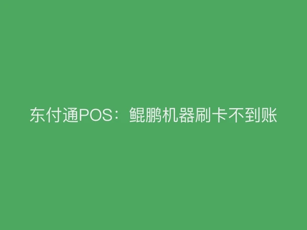 东付通POS：鲲鹏机器为什么又刷卡不到账了？
