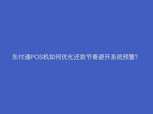 东付通POS机如何优化还款节奏避开系统预警？